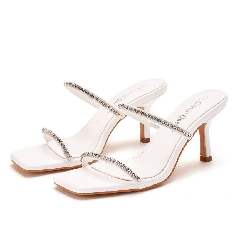 Giày Sandal Cao Gót Đính Đá Siêu Đẹp Giá Siêu Rẻ Kém Hộp Và Giấy Gói Cao Cấp