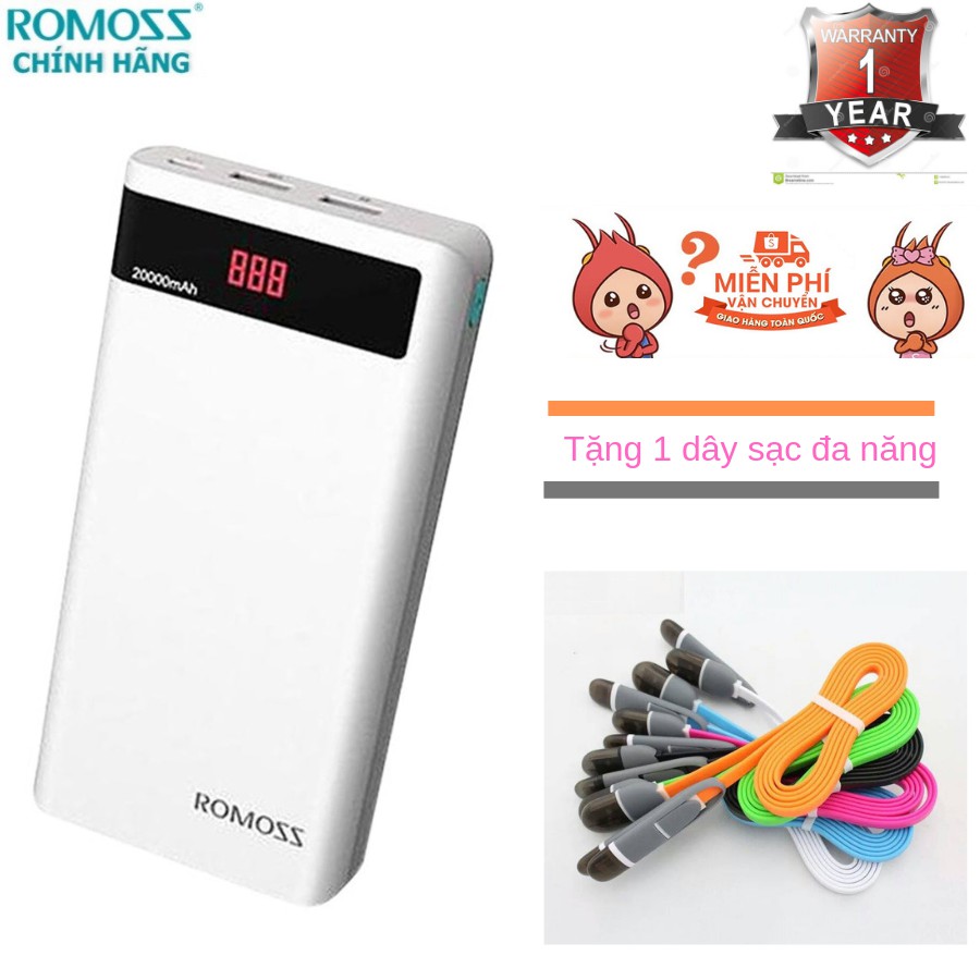 [Freeship toàn quốc từ 50k] Sạc dự phòng Romoss LCD 6 20000mah