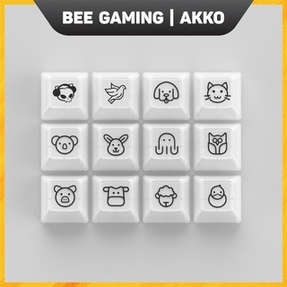 Bộ keycap AKKO Clear PC (Black / White / Tiffany Blue / Clear / Pink) | ASA-Clear Profile | 155 nút
