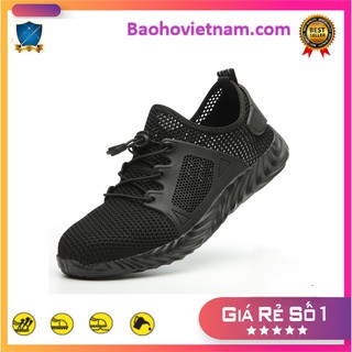Giày bảo hộ lao động dáng thể thao siêu thoáng 703 Đen nhập khẩu chính hãng siêu bền