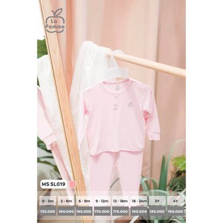 [La Pomme] Bộ dài tay cúc trụ cổ La pomme thu đông SL019