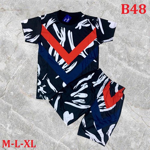 Bộ quần áo thể thao nam, Bộ thời trang thun hè xuất khẩu chất lượng cao