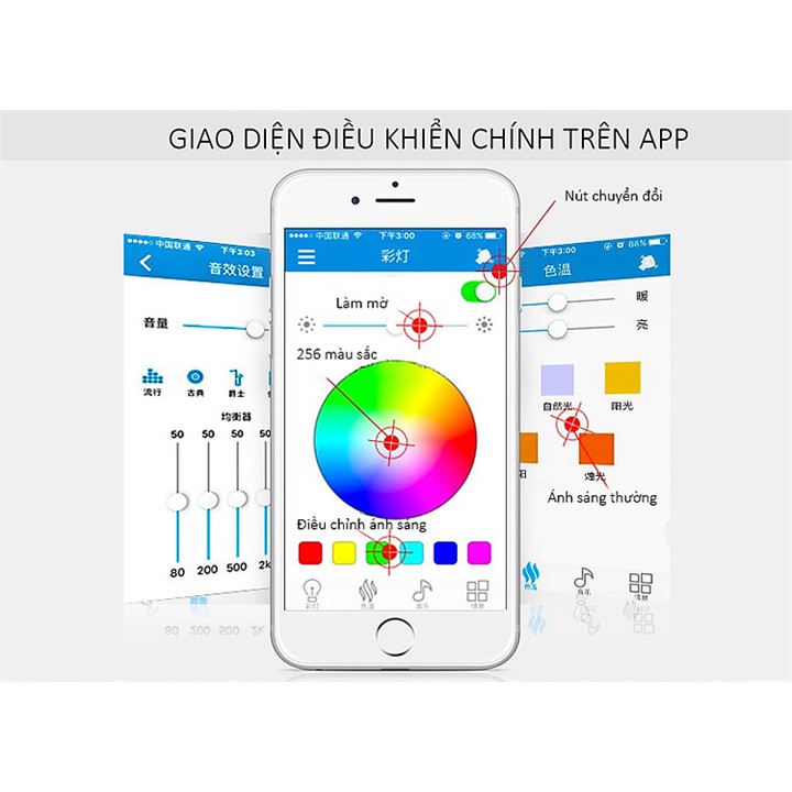 ĐÈN ỐP TRẦN 120 LED RGB KIÊM LOA KHÔNG DÂY BLUETOOTH NGHE NHẠC TRỰC TIẾP TRÊN ĐIỆN THOẠI
