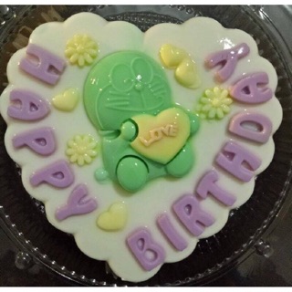 Khuôn rau cau nhựa happy birthday doremon 20cm