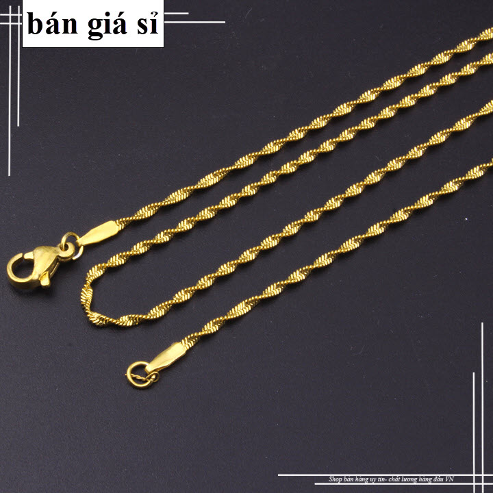 Dây chuyền nữ inox cao cấp kiểu xoắn không mặt, không đen vĩnh viễn giá hủy diệt