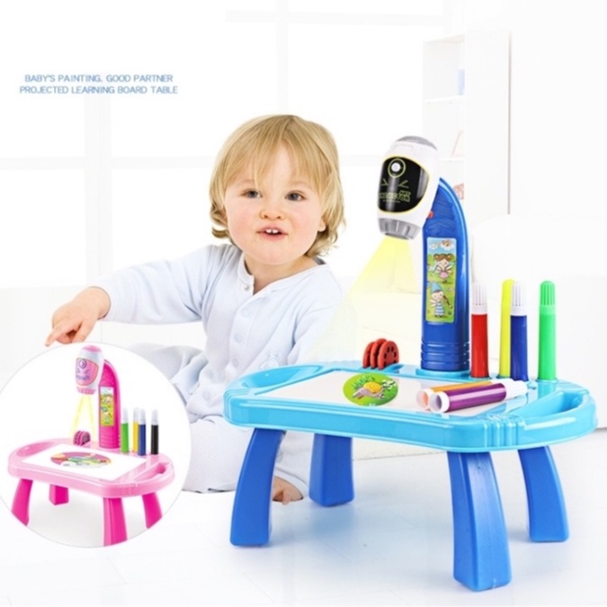 [Hàng mới về] Bàn vẽ Máy chiếu thông minh cho bé tập vẽ - Bàn vẽ bảng vẽ có đèn Phát triển trí tuệ