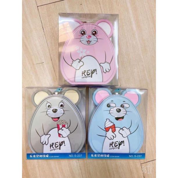 Hộp tiết kiệm hình chuột có khoá sắt cao cấp