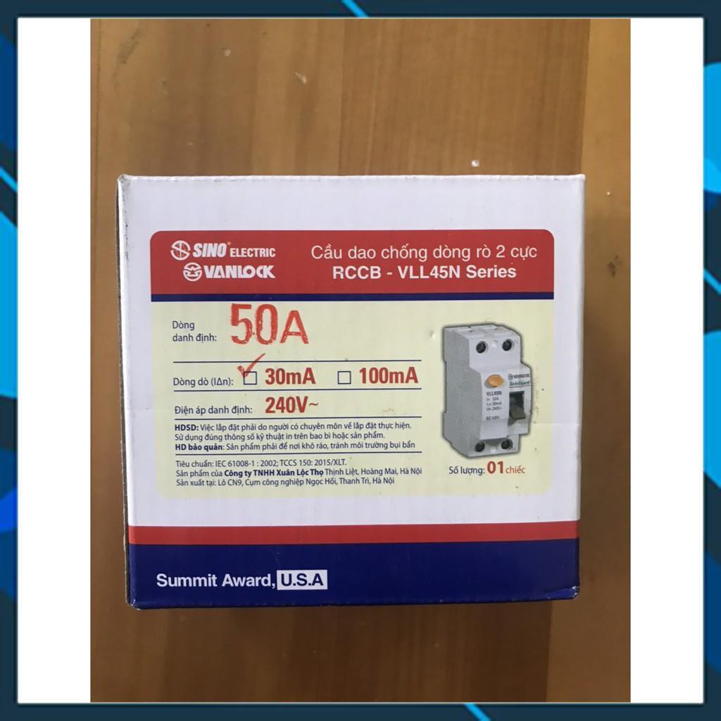 Cầu Dao Chống Giật  RCCB 2P - 30mA VLL45N SINO VANLOCK