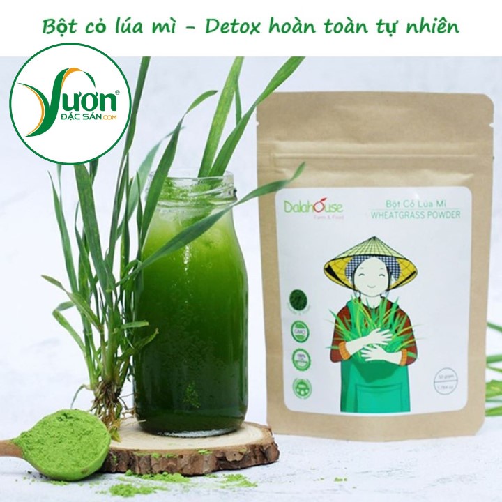 (Bán sỉ) Túi bột lúa mì sấy lạnh nguyên chất Dalahouse 50g - Detox hoàn toàn tự nhiên - Vườn Đặc Sản Sài Gòn