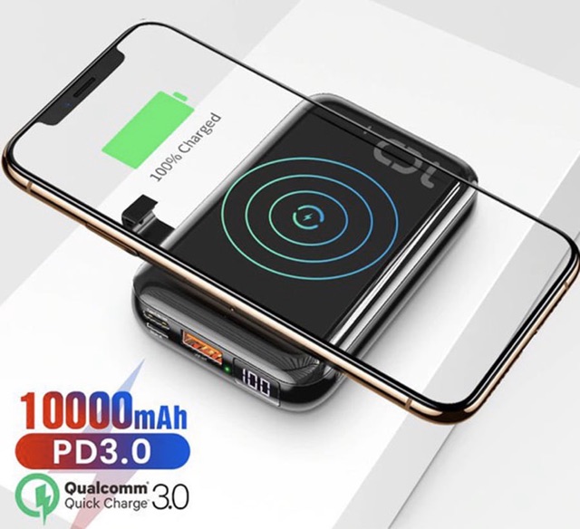 Pin dự phòng tích hợp sạc nhanh không dây Baseus Mini S Bracket Power Bank 10,000mAh (10W Wireless, 18W PD/ QC 3.0)