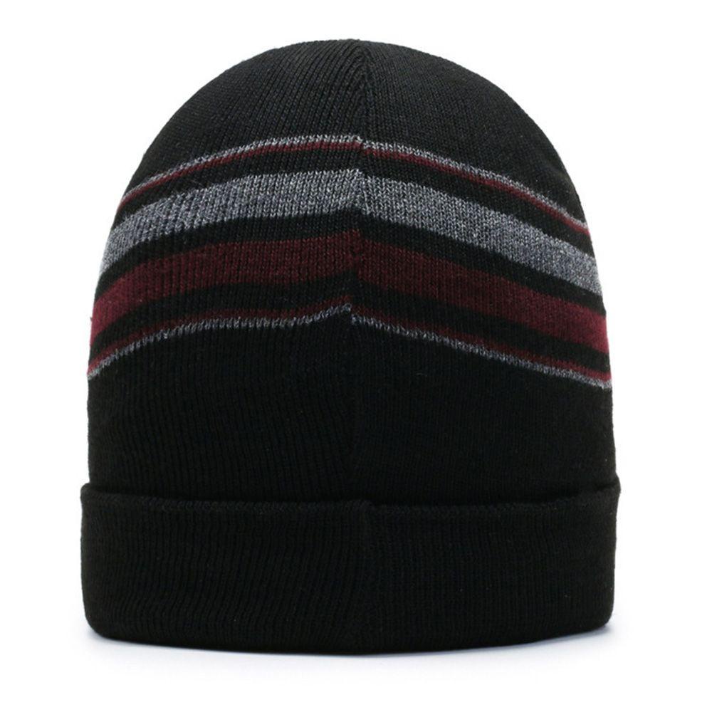 CLEVER Knitted Stripe Beanies New Ladies Casual Cap Solid Cute Female Beanie Caps