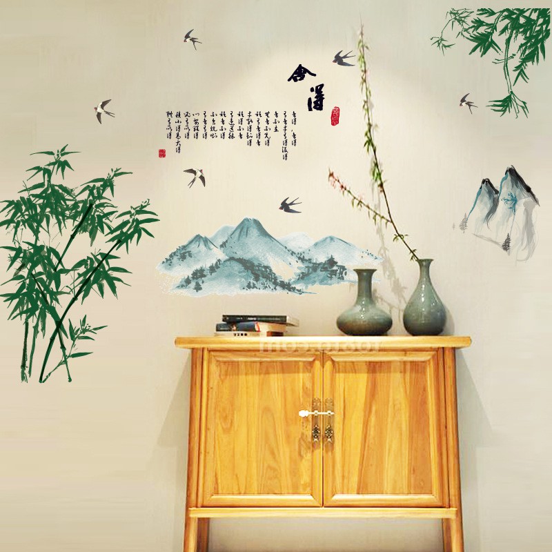 Decal dán tường phong thuỷ BINBIN PK376 (Có keo sẵn)