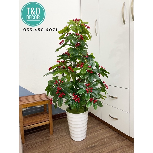 Cây kim ngân lượng decor cao 1M4- Cây giả