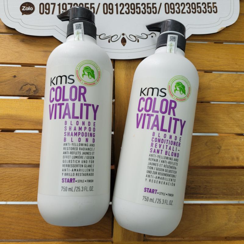 DẦU GỘI XẢ KMS COLOR VITALITY BLONDE GIỮ MÀU DÀNH CHO TÓC NHUỘM SÁNG 300ml - 750ML