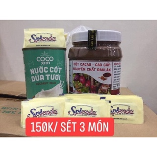 Combo cacao, cốt dừa, đường kiêng