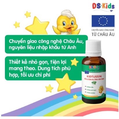 Siro Hỗ trợ Giảm ho, Hỗ trợ Tiêu hoá DS Kids - KIDTUSSIN, MULTI VITAMIN