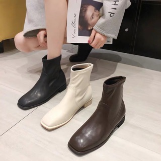 (Order) Boots mũi vuông gót 3cm dáng basic