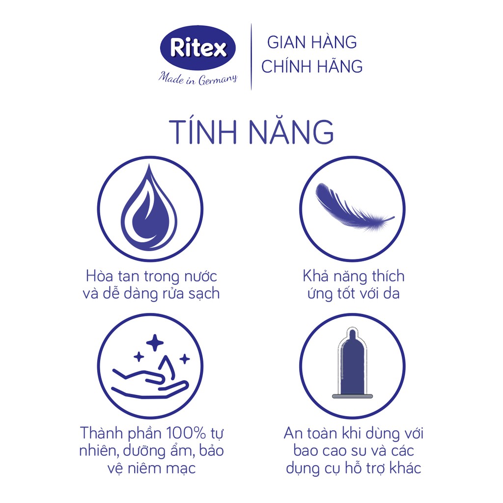 Gel bôi trơn Ritex Hydro gốc nước - Tuýp 50ml