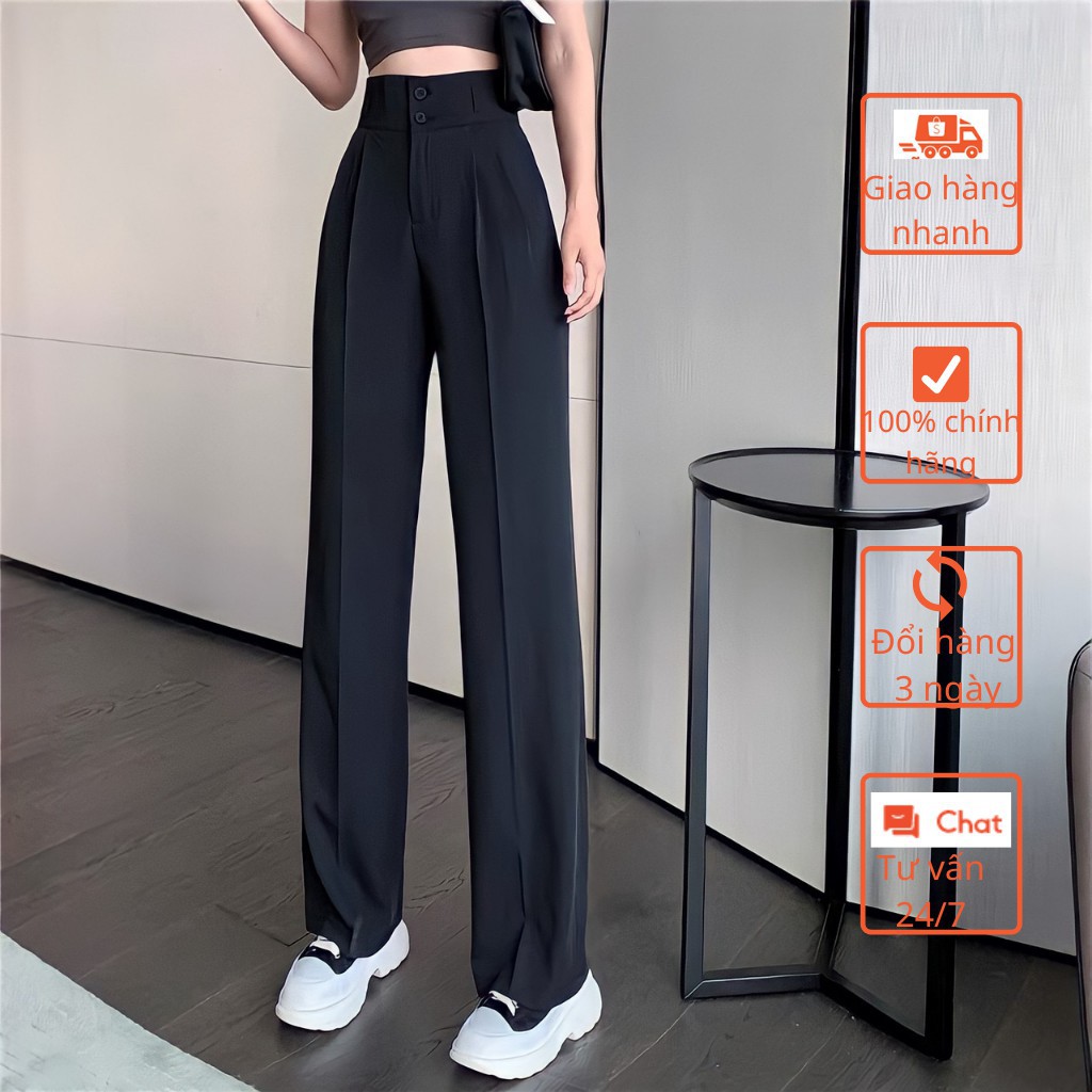 Quần Culottes Ống rộng Cao Cấp cạp cao hai cúc 002 | BigBuy360 - bigbuy360.vn
