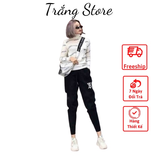 Quần Jogger Nỉ BT nữ💖 𝑭𝑹𝑬𝑬𝑺𝑯𝑰𝑷 💖Quần Thun Nỉ - Jogger dáng thụng ống rộng bo gấu
