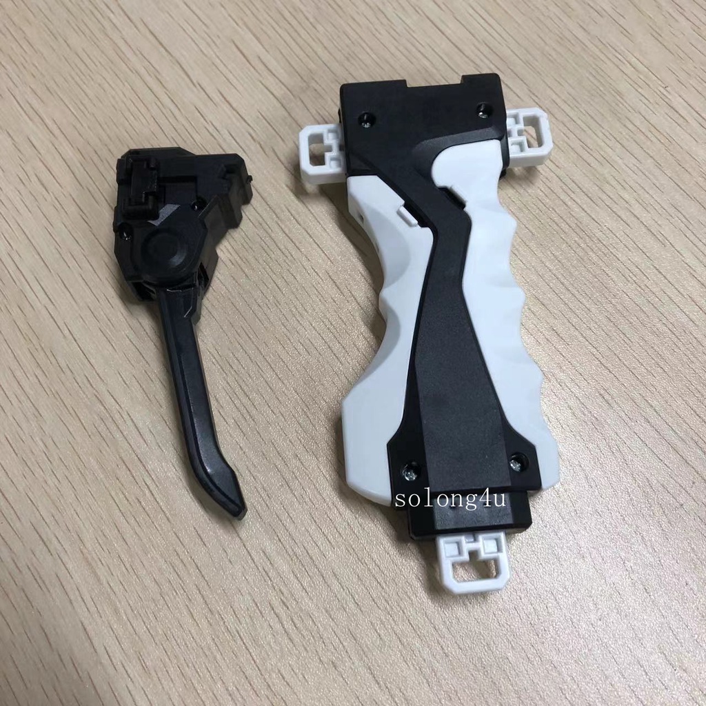 Tay Cầm Có Thể Tháo Rời Màu Trắng Đen Kèm Cò Bấm Cho Con Quay Brust Beyblade