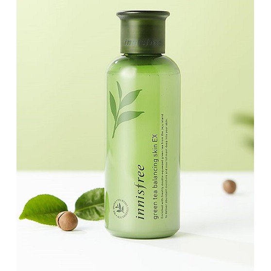 Nước hoa hồng trà xanh Innisfree Green Tea Balancing Skin Cao Cấp hút nhờn, se khít lỗ chân lông [100% Hàn Quốc]