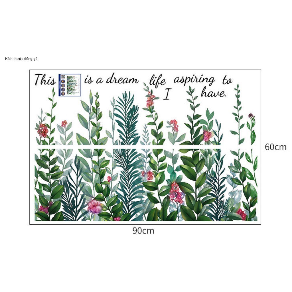 Decal dán tường Dây leo hoa nhí tiếng anh