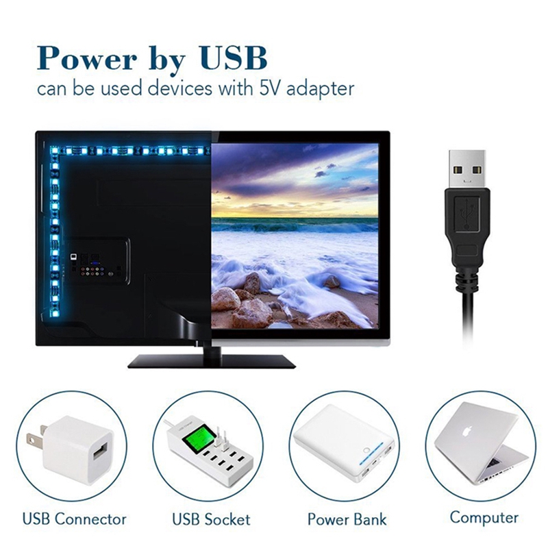 Dây đèn LED 2835 5050 USB RGB TV DC5V dài 1M/2M/3M/4M/5M dùng cho trang trí