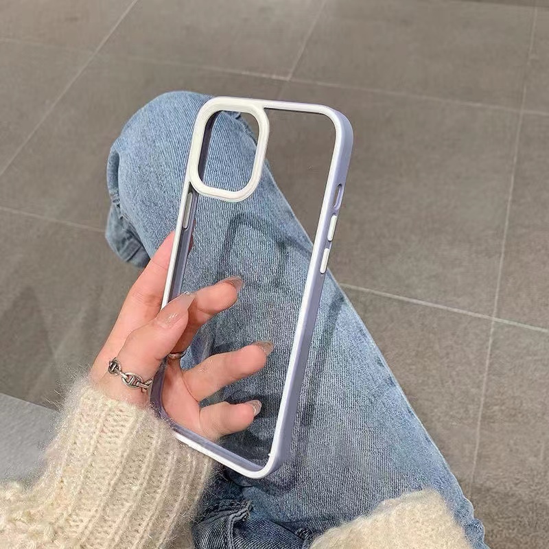 Ốp điện thoại trong suốt đơn giản chống sốc cho iPhone 13 11 12 Pro Max 7 8 Plus X XS MAX XR