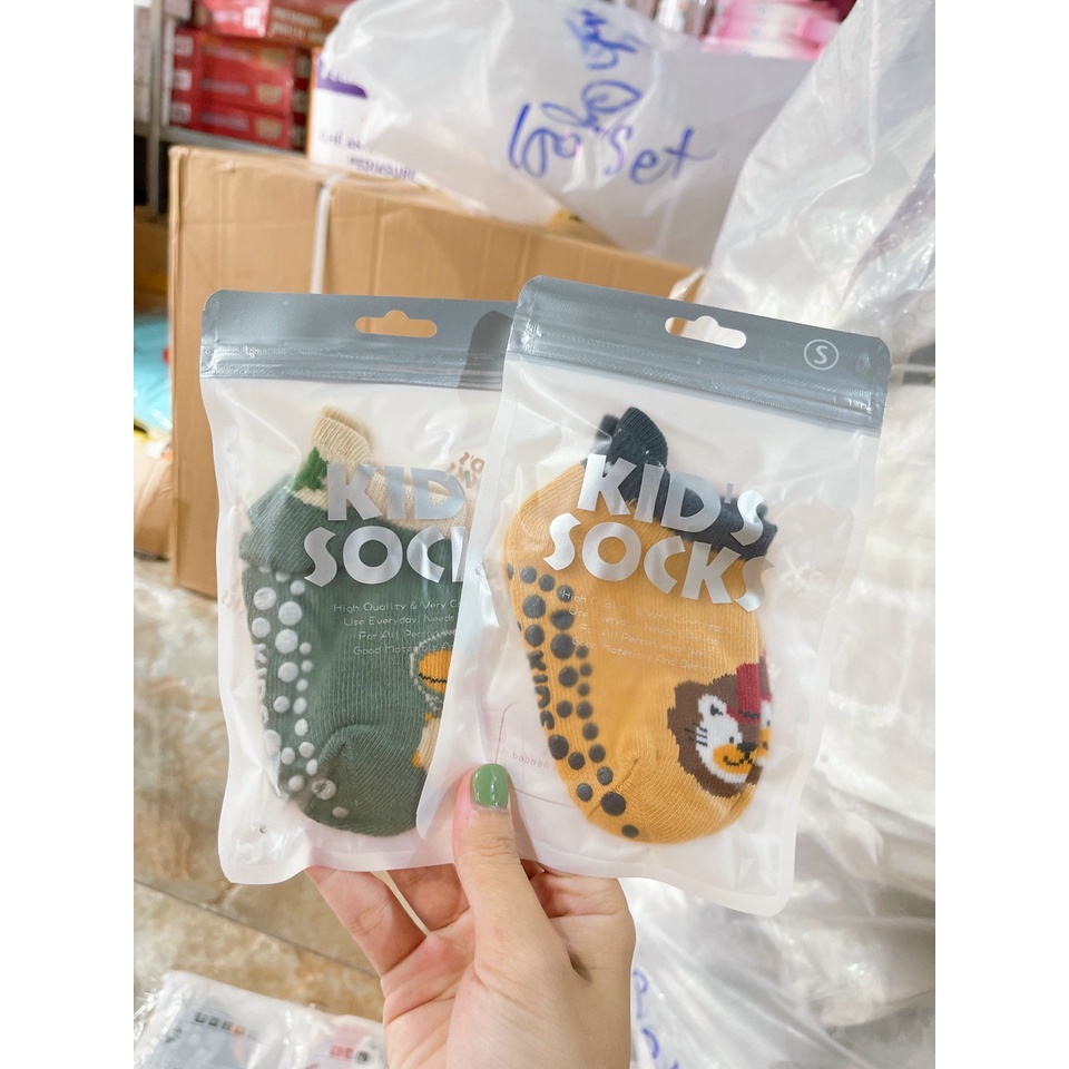 Tất/Vớ KIDSOCK Cổ Ngắn Hình Thú Siêu Chống Trượt Cho Bé