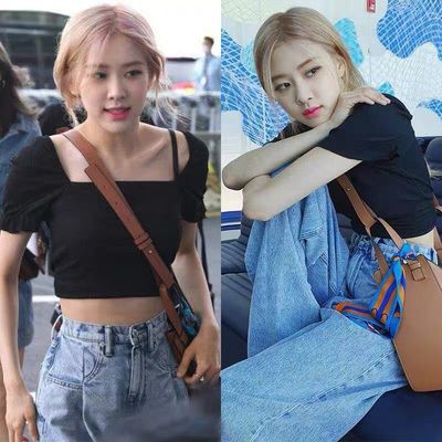 ẢNH THẬT SET ĐỒ Áo thun nữ croptop body +QUẦN JEANS Pant rose BLACKPINK