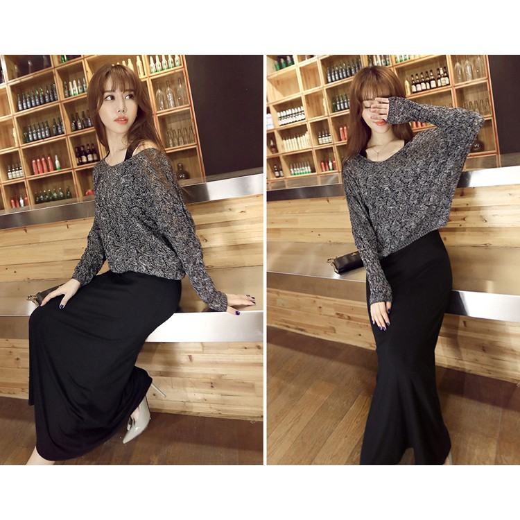 SUXI Áo dài tay + đầm dài thời trang cho nữ