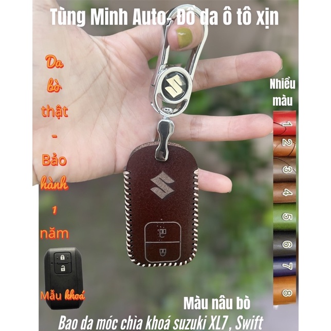 Bao Da Chìa Khoá Smartkey Ô tô  Suzuki  XL7,Swift, Ertiga, Vitara Da Bò Cao Cấp Handmade xịn xò