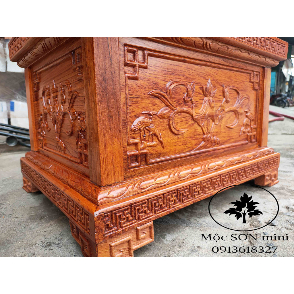 Đôn kê loa gỗ hương,đôn kê tượng hình chữ nhật bày đồ kích thước mặt 45x35 cao 30cm
