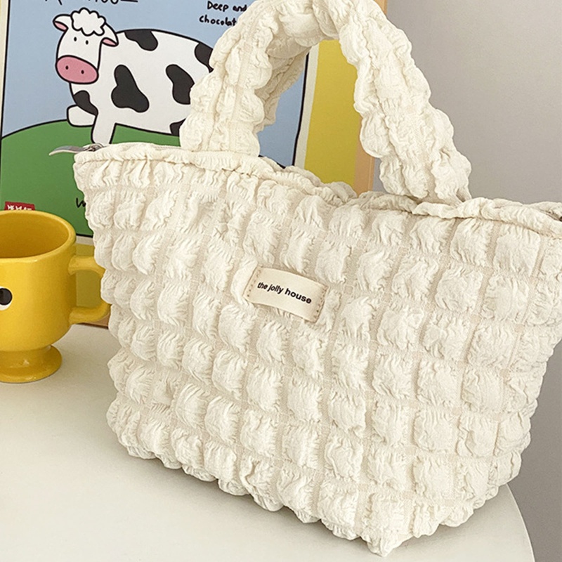 Túi Tote Đeo Vai / Kẹp Nách Xếp Ly Cỡ Lớn Dễ Thương Cho Nữ