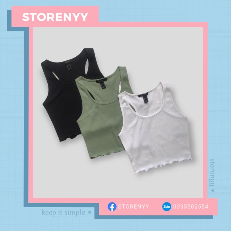Áo croptop ba lỗ hai dây ôm body - Ribbed Split-Neck Crop Top • Storenyy