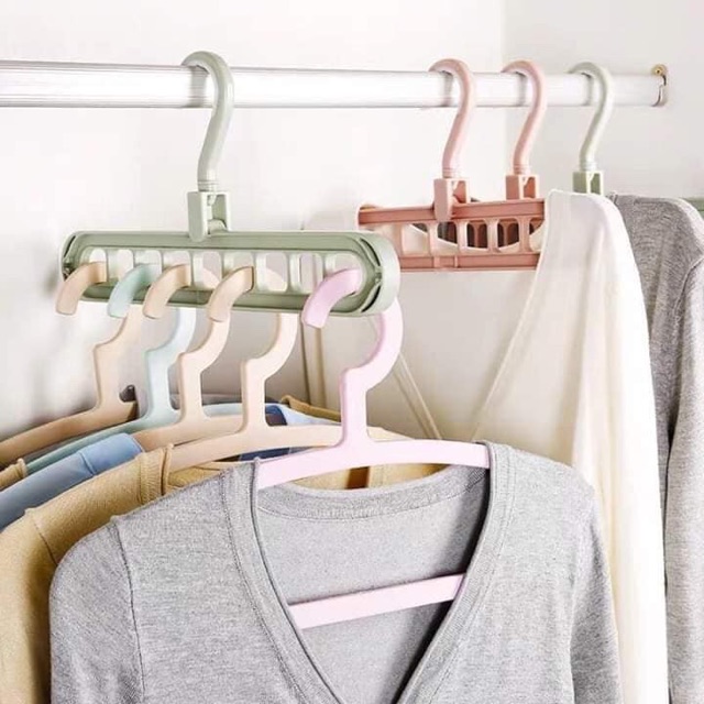MÓC TREO QUẦN ÁO 9 LỖ ĐA NĂNG TIẾT KIỆM DIỆN TÍCH