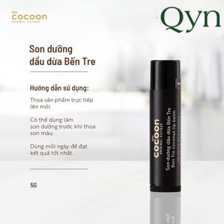 Son Dưỡng Mềm  Môi Dầu Dừa Bến Tre The Cocoon 5g