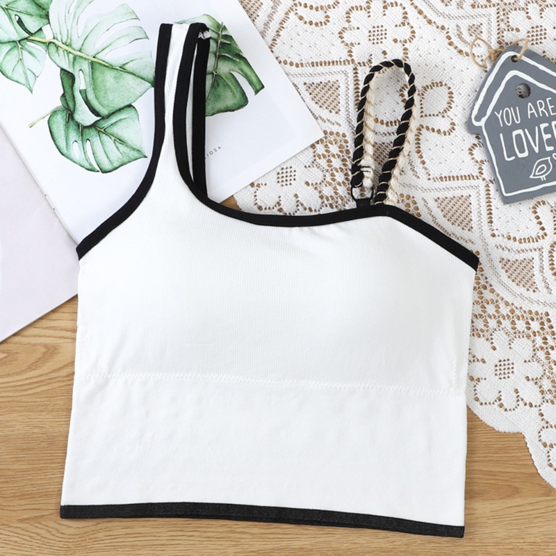 Áo Croptop Hai Dây Không Đường May Dây Điều Chỉnh Được Thời Trang Cho Nữ