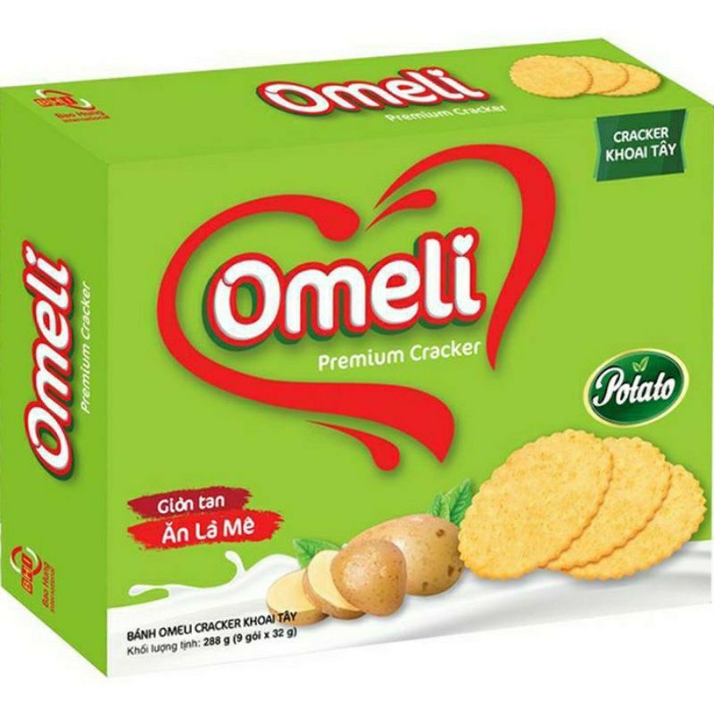 Bánh Khoai Tây Omeli Cracker Hộp 288g(24 gói x12g)