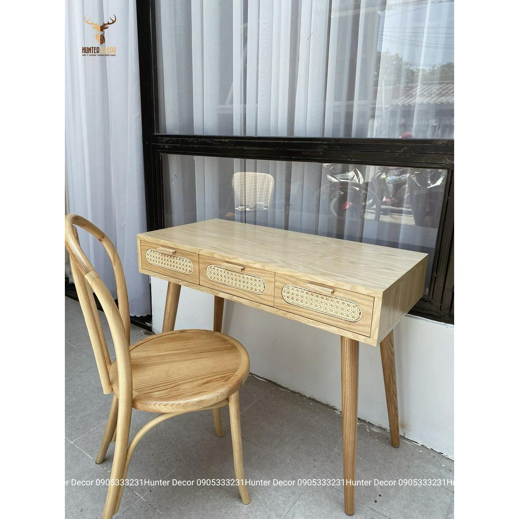 Bàn làm việc, trang điểm gỗ phối mây