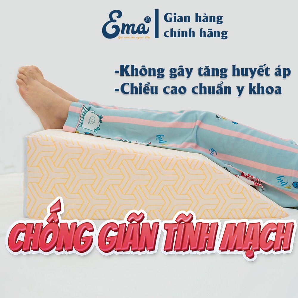 Gối chống suy giãn tĩnh mạch chân Ema không gây tăng huyết áp - Kê chân cao vừa phải - Thoải mái nằm nghiêng