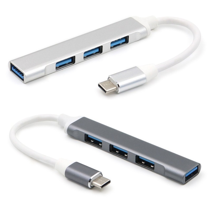 Đầu Hub chia Type-C sang 3 cổng USB 2.0 và cổng USB 3.0 dùng cho máy tính xách tay điện thoại và máy tính bảng