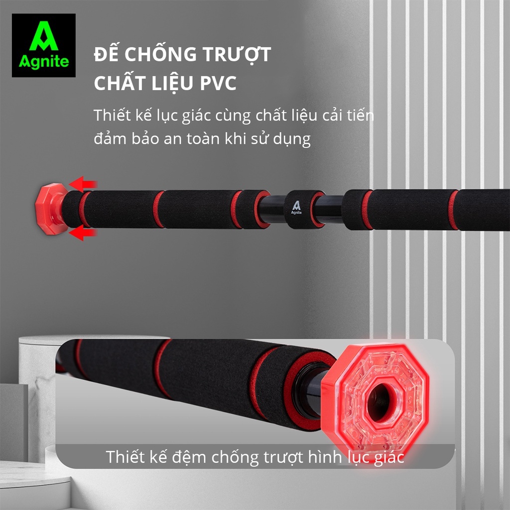 Thanh xà đơn treo tường gắn cửa đa năng Deli Agnite - Chống xoay trơn trượt, kích thước tùy chỉnh, luyện tập tại nhà