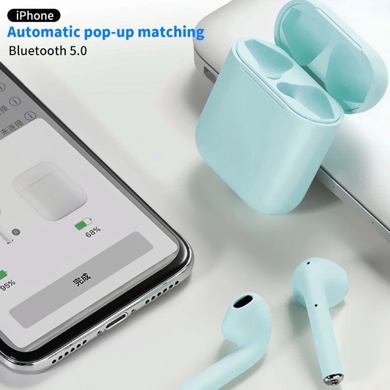 Tai nghe buletooth  i12 - TAI NGHE TWS true wireless SIÊU  BASS KÈM MIC NÓI - TAI NGHE BLUETOOTH THỂ THAO