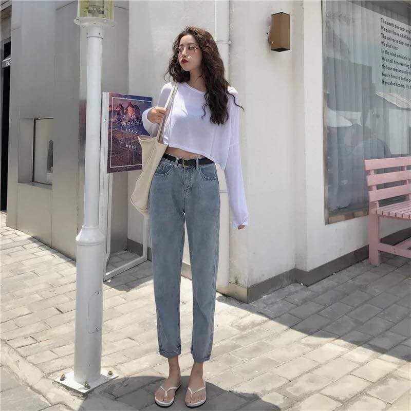 [Mã WASKT410K giảm 10K đơn 50K] [RẺ VÔ ĐỊCH] Áo thun croptop trơn dài tay sẵn 6 màu (Sỉ từ 5sp bất kỳ)