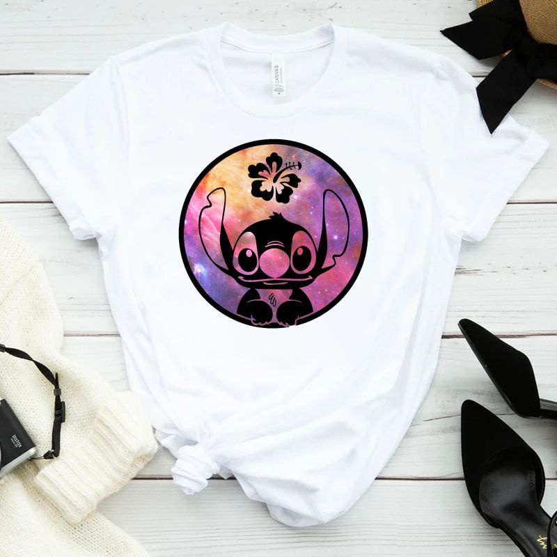 Áo Thun In Họa Tiết Hoạt Hình Lilo Stitch Đáng Yêu Phong Cách Harajuku 90S Cho Nữ