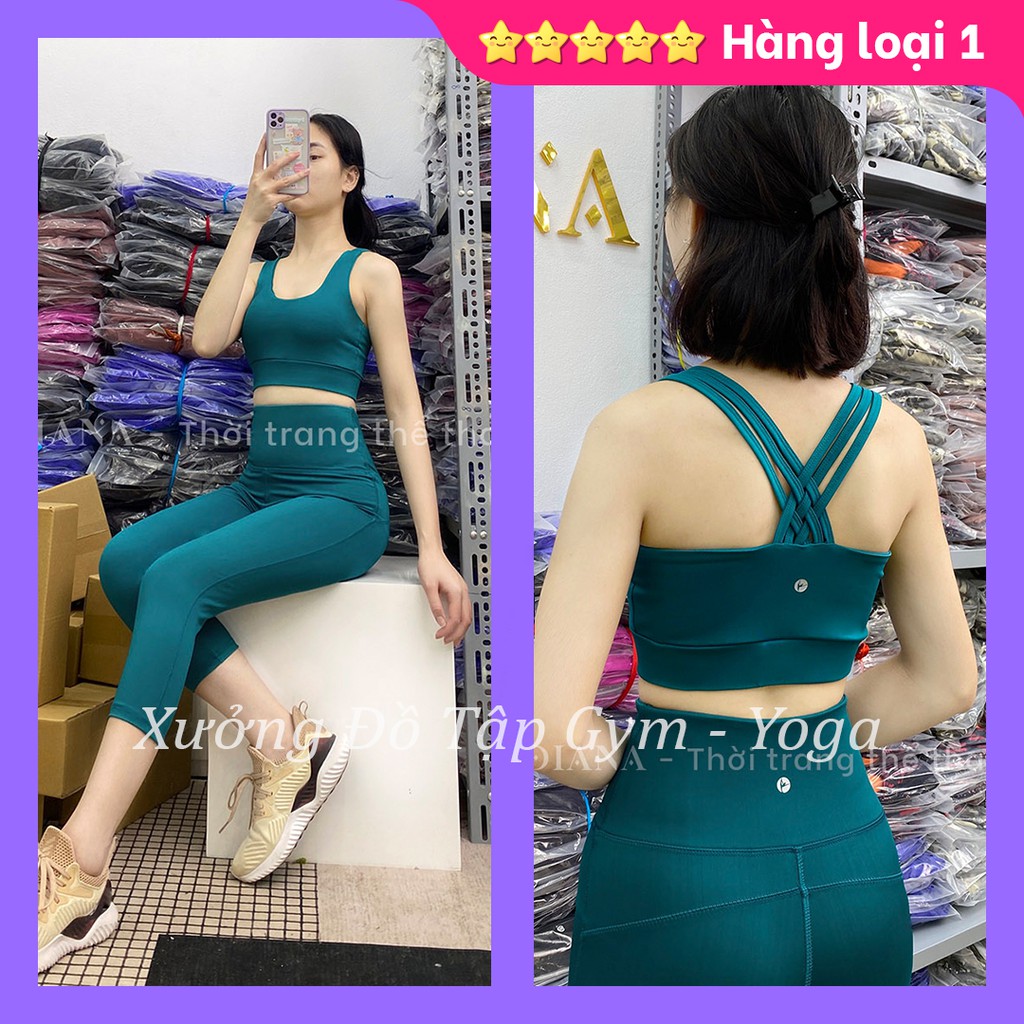 🎯🌸 Ảnh thật 100% 🌸🎯 - SET TẬP Yoga NỮ - Gym, Aerobica - Bộ tập gym lửng lưng đan dây 🌸🌸