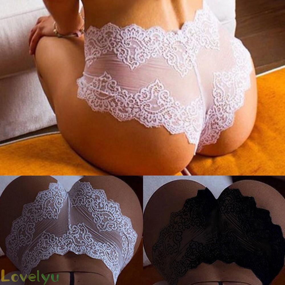 【LOVELYU】Womens Sexy Lace Floral French Knickers High Waist Lingerie Underwear Panties【Good Quality】