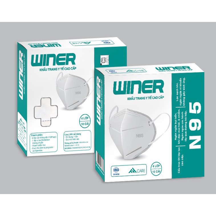  Khẩu trang N95 4 lớp Winer chống bụi, lọc sạch khí, ngăn ngừa vi khuẩn 4 màu